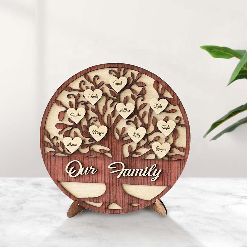 Mother`s Day Gift Creative wooden family tree frames Wooden Love Family tree decor Wooden Family Tree with Custom Name