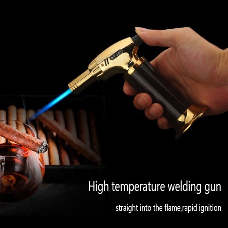 High quality torch Lighter for cigar kitchen culinary gas refillable BBQ torch Lighter stylish and windproof jet