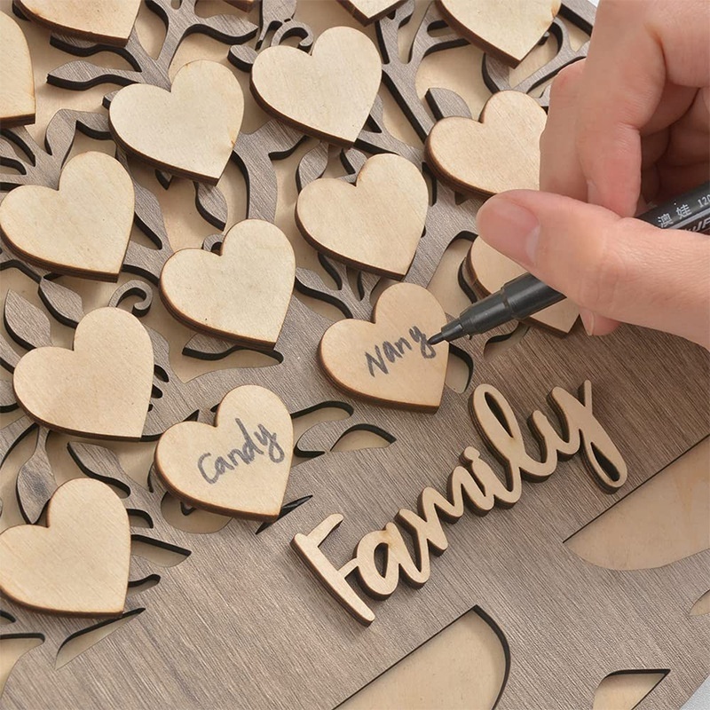 Customized Wooden Craff Family Names Sign Tree Gift from Kids for Family Decoration Mother`s Day Gift