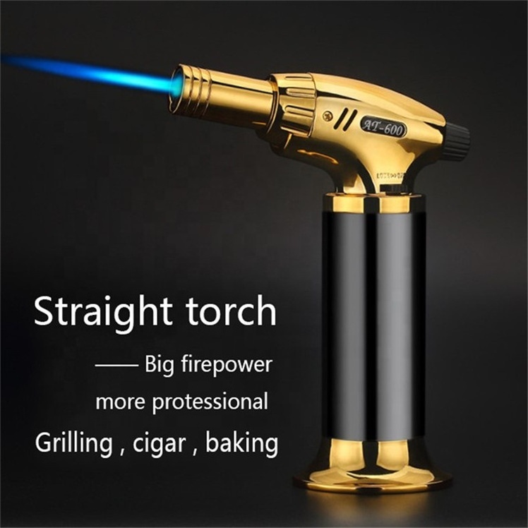 Wholesale cheap bbq kitchen big color flame butane jet flame torch gas windproof refillable lighter Flame Lighter