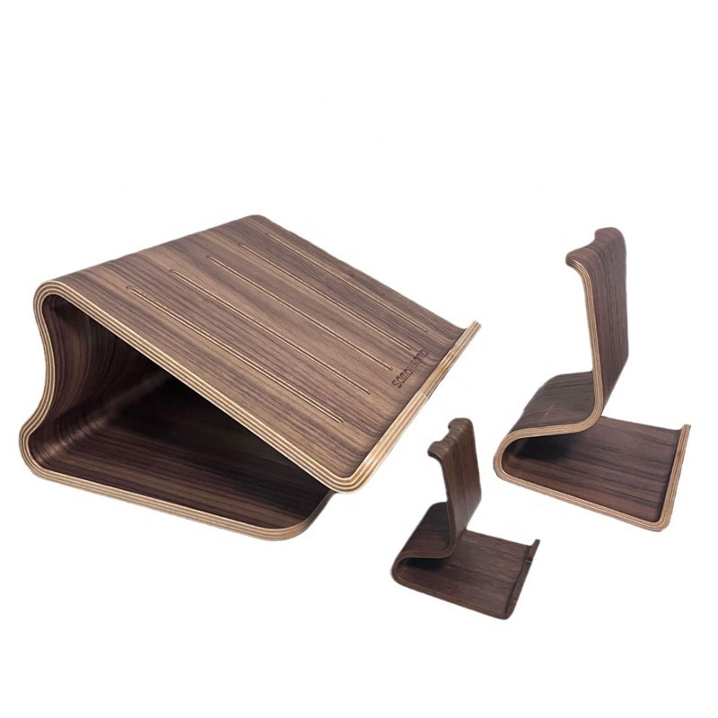 Customizable Wooden Notebook Multi-functional Stand Wooden Portable Laptop Stand Wooden Ipad Display Stand