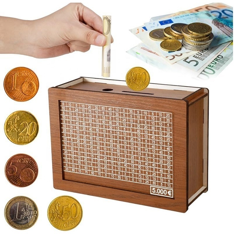 Wooden Money Box with Counter Personalized Wooden Piggy Bank Children Coin Bank Money Saving Box Coin Saving Storage Box