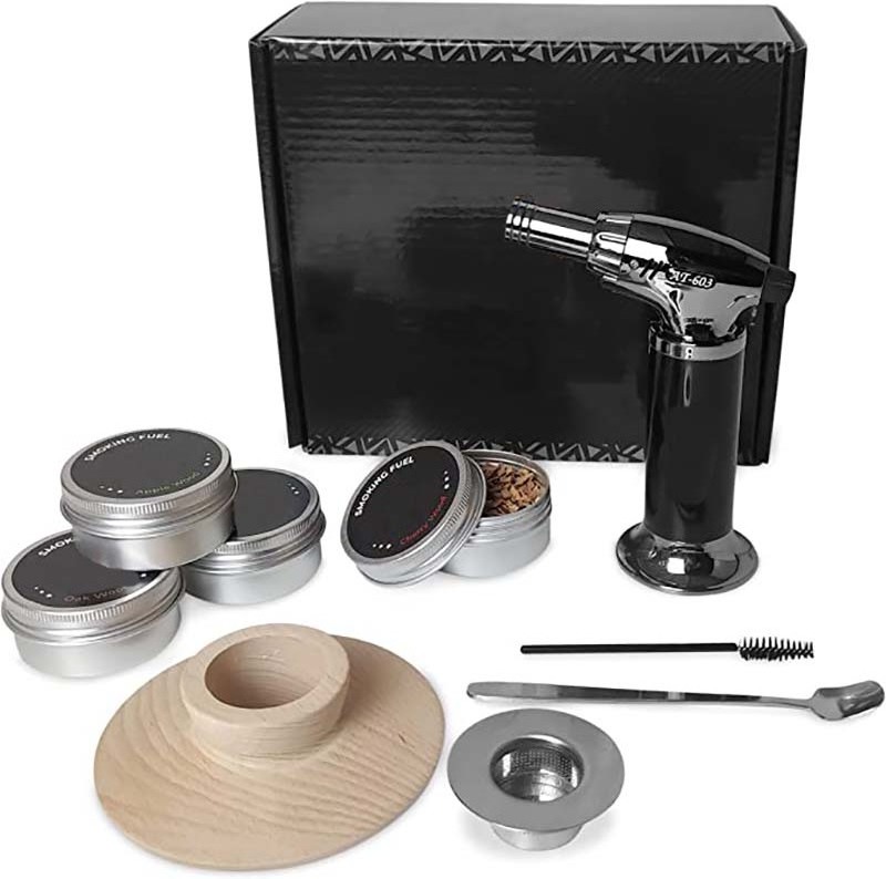 Old Fashioned Wood Smoker Kit Customize Cocktail Smoker Kit With Torch For Father Gift wooden smoker