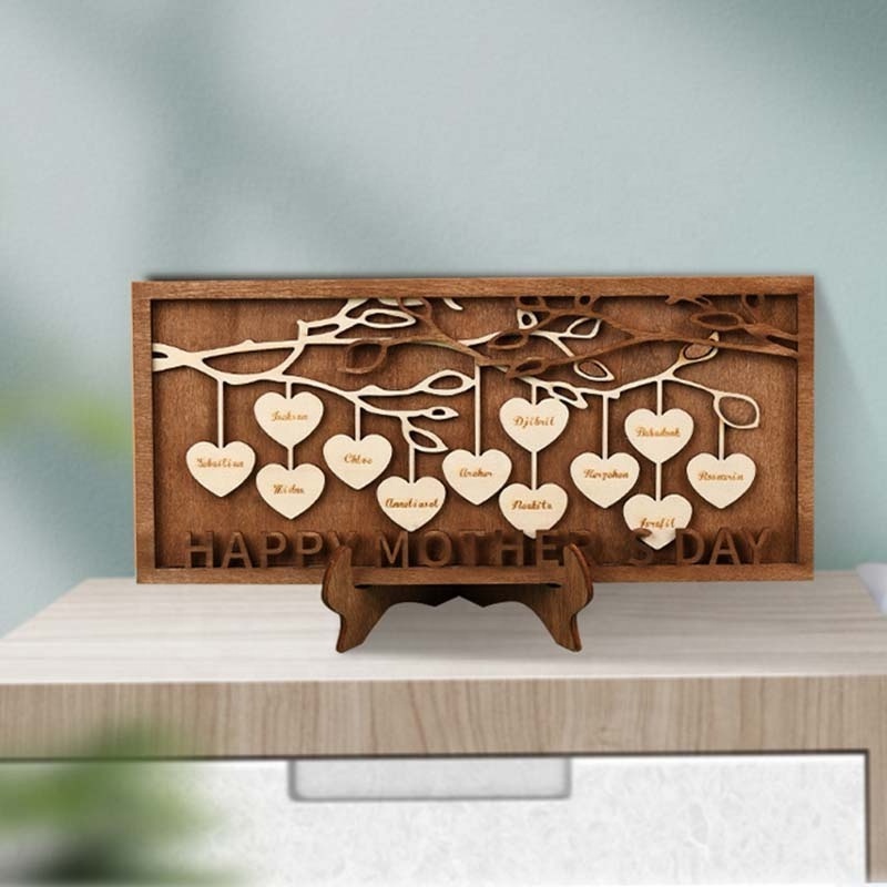 Mother`s Day Gift Creative wooden family tree frames Wooden Love Family tree decor Wooden Family Tree with Custom Name