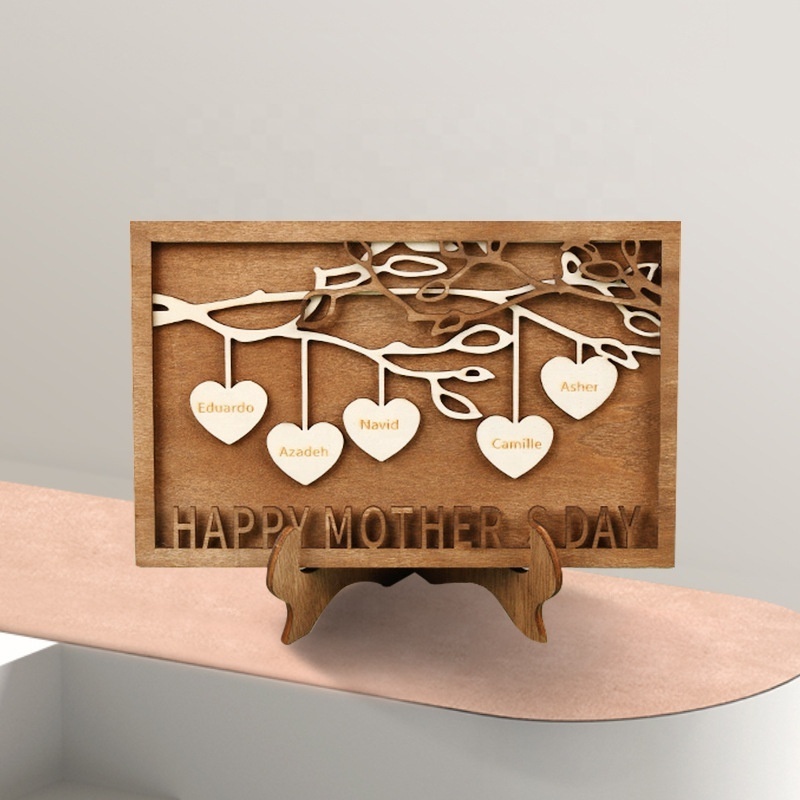 Mother`s Day Gift Creative wooden family tree frames Wooden Love Family tree decor Wooden Family Tree with Custom Name