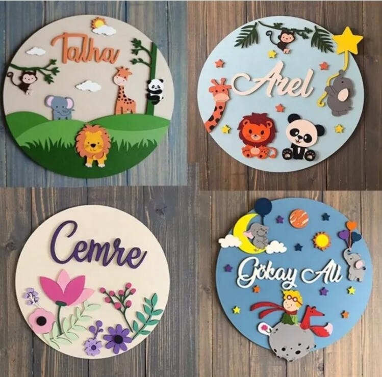 Name Sign Kids Room Door Decor Safari Animal Nursery Wall Light Nursery Lighting Kids Room Decor Lamp Room Lamp for Kids