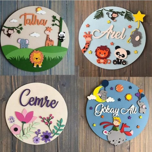 Name Sign Kids Room Door Decor Safari Animal Nursery Wall Light Nursery Lighting Kids Room Decor Lamp Room Lamp for Kids