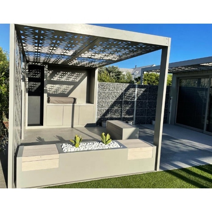 Manufacturer Wholesale Agent Backyard Black Pergola Waterproof Gazebo Garden  Aluminum Pergola