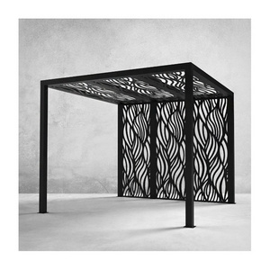 Manufacturer Wholesale Agent Backyard Black Pergola Waterproof Gazebo Garden  Aluminum Pergola