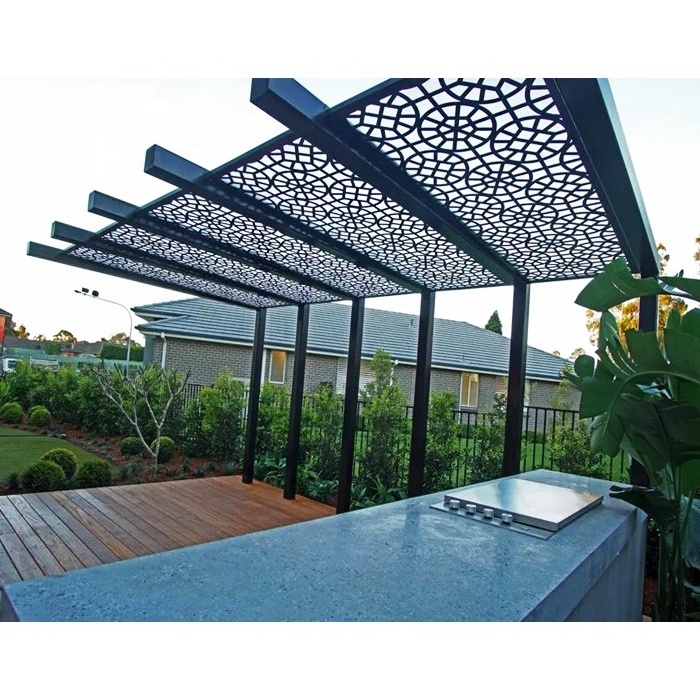 Customized Metal Decorative Outdoor Gazebo Waterproof Garden Pergola Grey Garden Shed