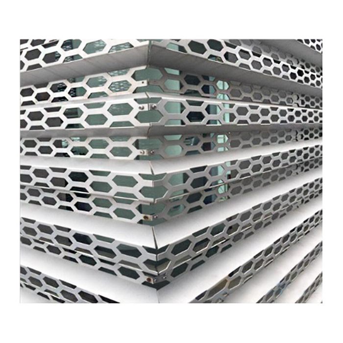 perforation Aluminum Slat Wall  Cladding Battens Aluminum Great Wall PlateMetal Cladding Fluted Wall Panel