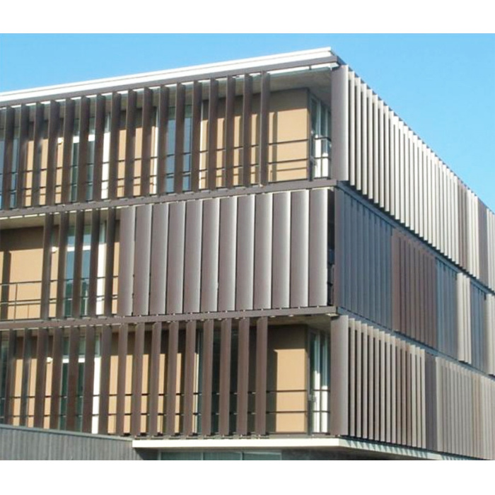 Skyscraper Windproof Exterior Aluminum Oval Tube Vertical Louvers Aluminum Decorative Profiles commercial Louver Wall Panel