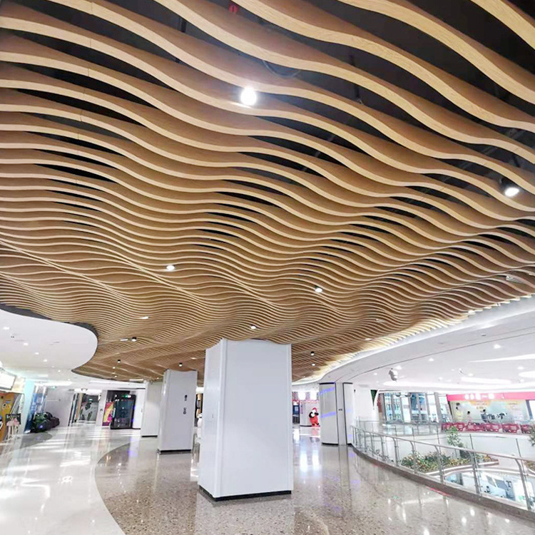 High Standard Craft Customize New Design Modern Art Aluminum Linear Strip Ceiling Curved Design