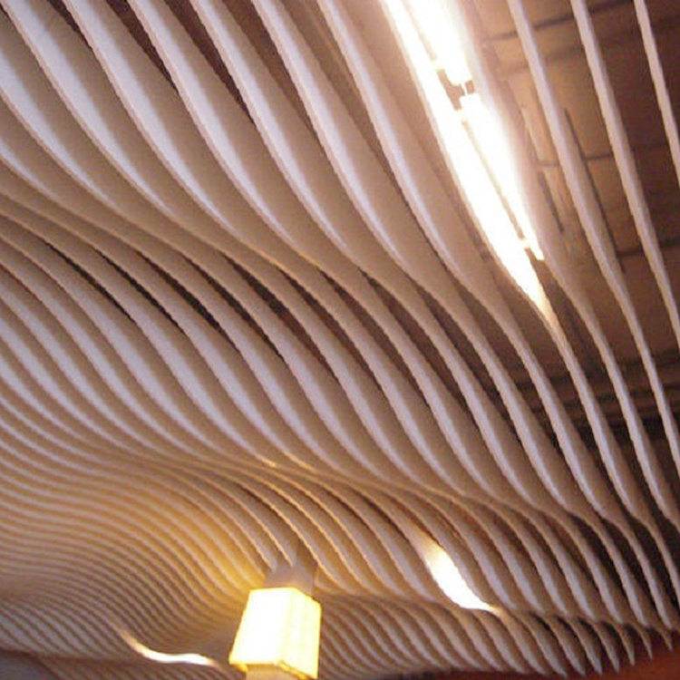 High Standard Craft Customize New Design Modern Art Aluminum Linear Strip Ceiling Curved Design