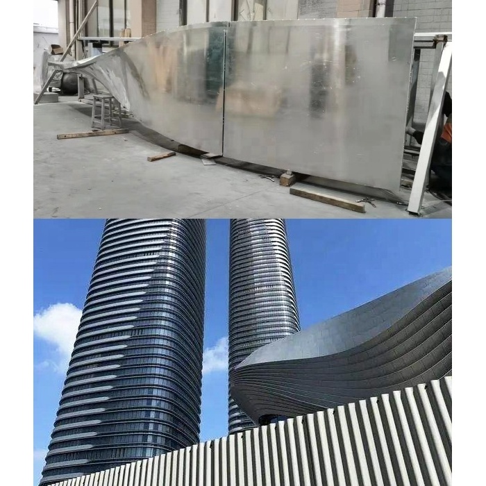 Skyscraper glass Exterior Aluminum Extrus Structural Tube Louvers aluminium Curved curtain wall decoration Wall Panel facade