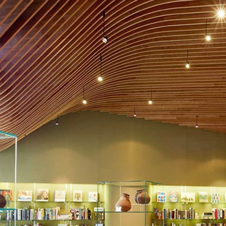 High Standard Craft Customize New Design Modern Art Aluminum Linear Strip Ceiling Curved Design