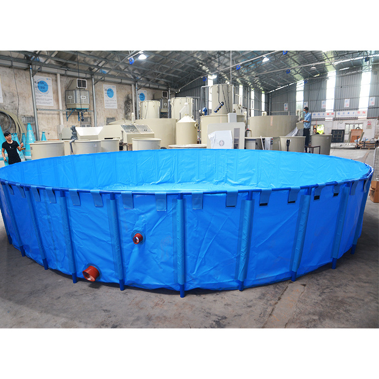 China zhonghang customized durable pvc tarpaulin portable plastic round fish tank for fish pond