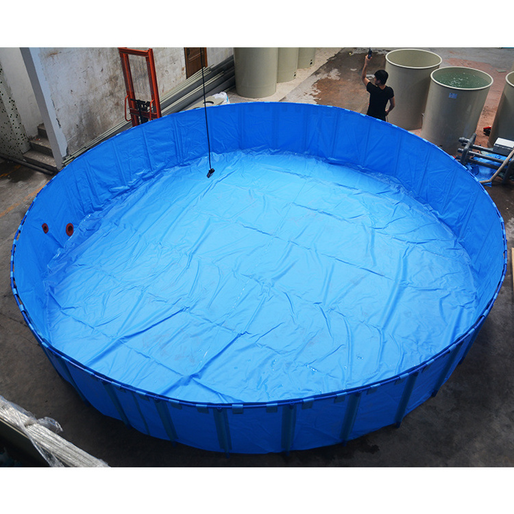 China zhonghang customized durable pvc tarpaulin portable plastic round fish tank for fish pond