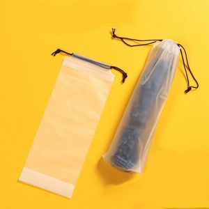 Umbrella Drawstring Storage Sleeve Home Storage Bag Reusable Portable Umbrella Storage Bag Matte Translucent Plastic Bag