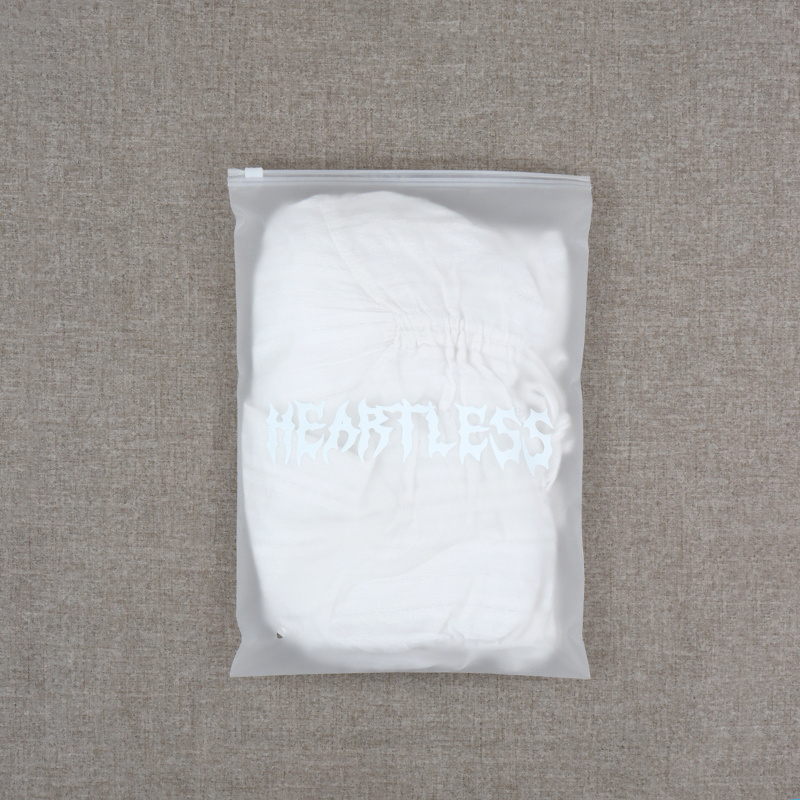 Custom Printed Company Logo Biodegradable T Shirt Clothing Packaging Bags Matte Zip Lock Pe Frosted Zipper Plastic Bag