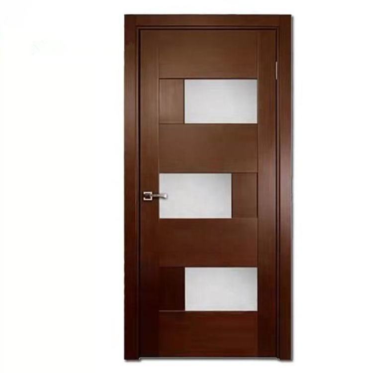 Commercial School Classroom Apartment Hospital Hotel Interior Room Soundproof Fire Rated Wooden Doors With Vision Glass Panel