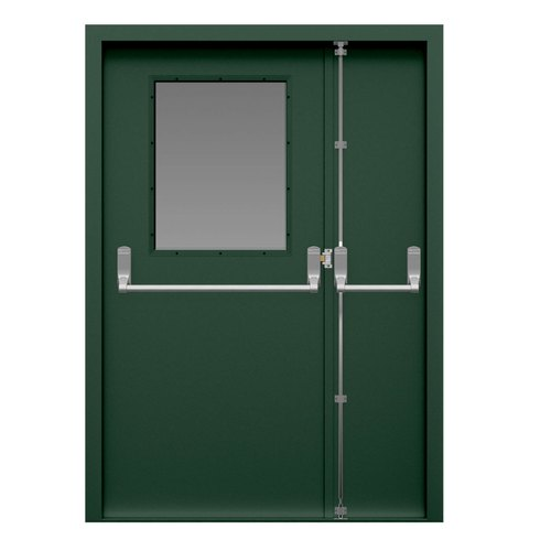 EN1634 1.5 mm galvanized Steel hollow Metal Door Fire rated Exit Door With Panic Bar