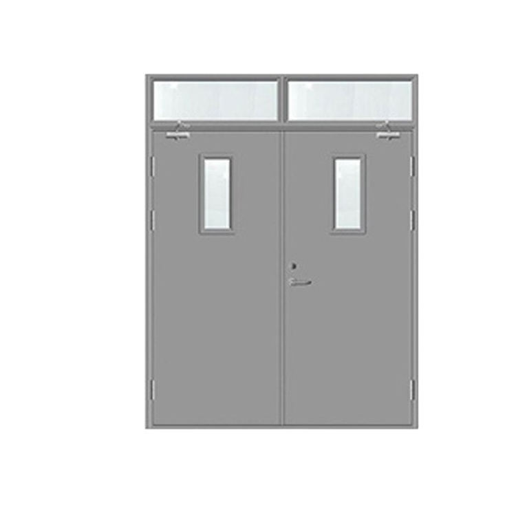 U L EN1634 factory direct supply 1 hour Steel Fire doors ,fire rated one and half door with kick plate for hospital