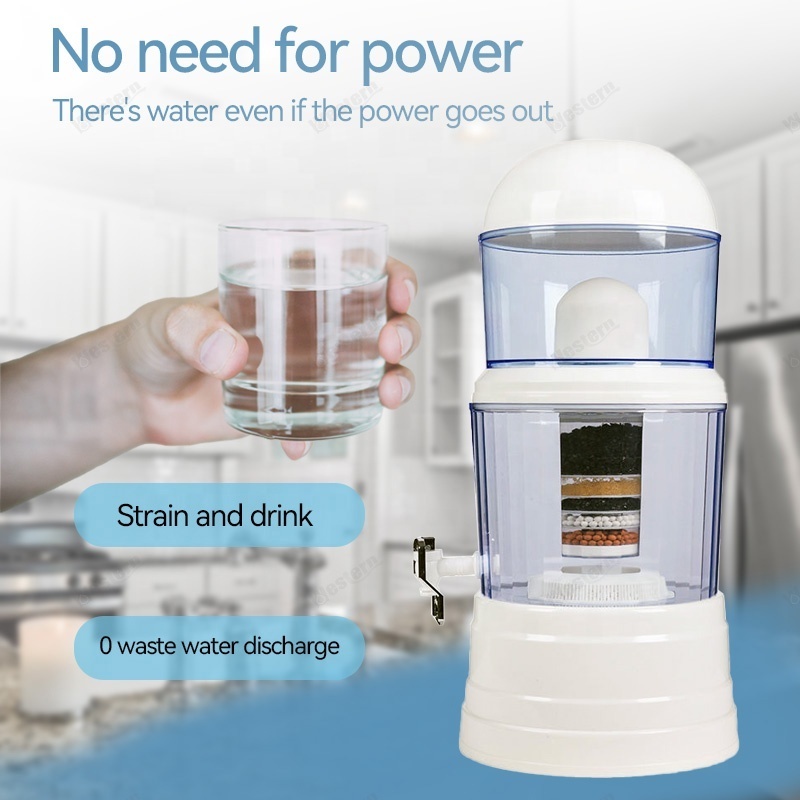 Hot selling 5-8 stages ceramic mineral water pot direct drinking water dispenser desktop gravity water filter purifier