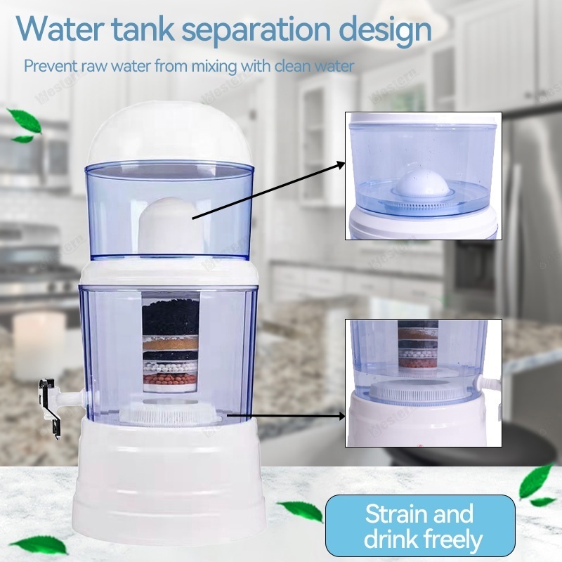 Hot selling 5-8 stages ceramic mineral water pot direct drinking water dispenser desktop gravity water filter purifier