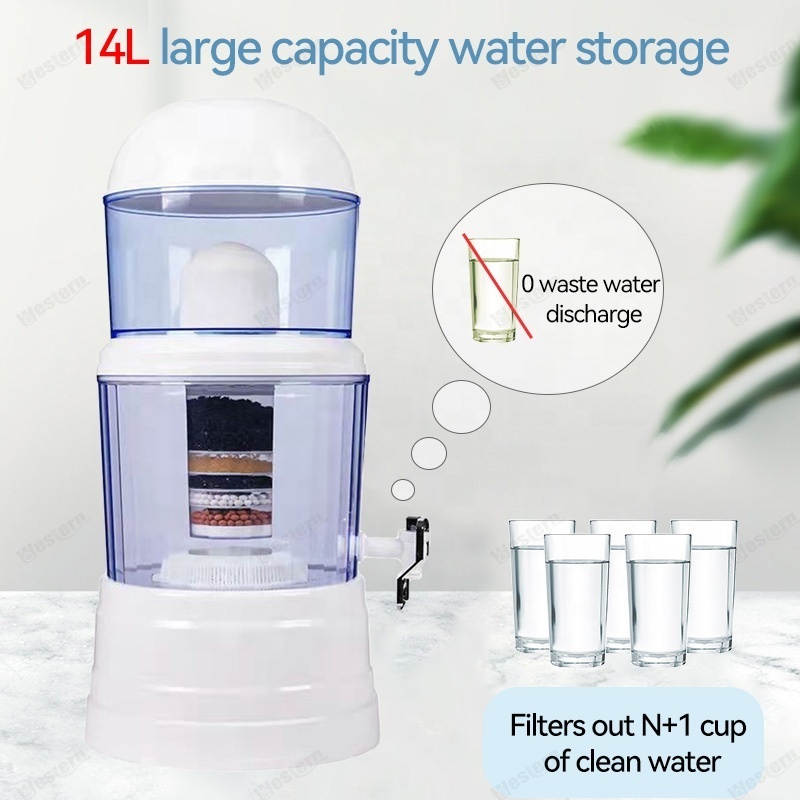 Hot selling 5-8 stages ceramic mineral water pot direct drinking water dispenser desktop gravity water filter purifier