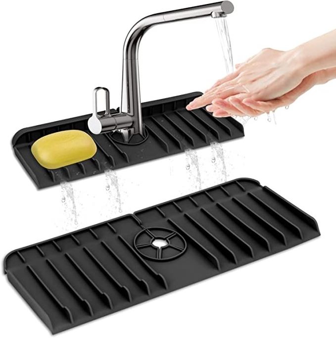 Silicone Sink Faucet Splash Guard Faucet Absorbent Mat Silicone Faucet Mat For kitchen sink