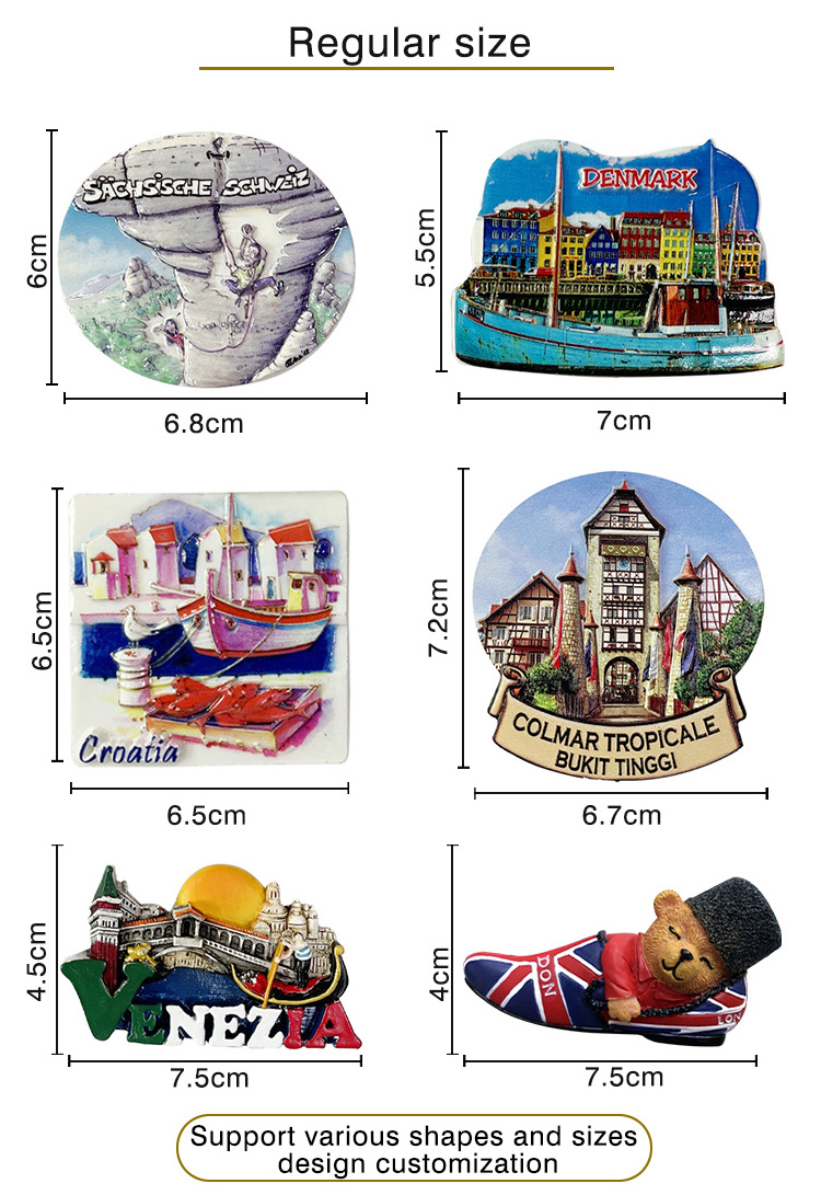 Wholesale Custom Printing Canada Countries Scenery 3D Souvenirs Polyresin Fridge Magnet Resin Refrigerator Magnet