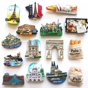 Custom Promotional 3D Polyresin Resin Fridge Magnet Customized Country City Resin Refrigerator Magnet Tourist Souvenir