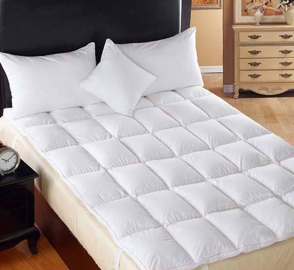 Mattres,Duvet,100% Organic Cotton White Duck Feather Filling 5 Stars Hotel Bed Mattress Topper / Pad