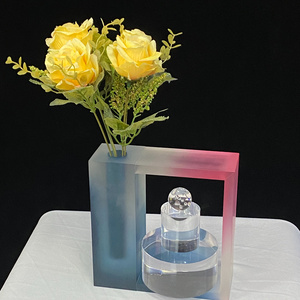 Custom acrylic frosted texture gradient desktop ornament vase     FOB Reference Price:Get latest price