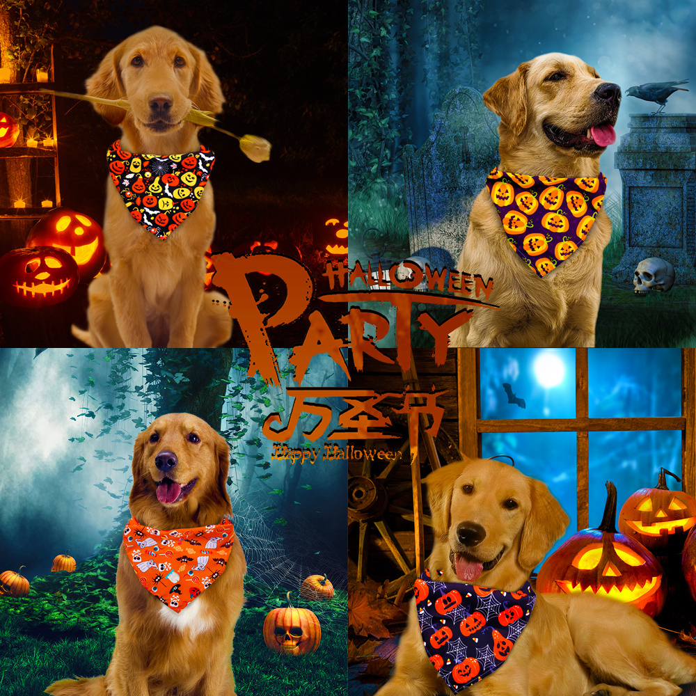 Pet Fall Pet Supplies Halloween Dog Accessories Small Dog  Scarf Puppy Bibs Thanksgiving Dog Supplies