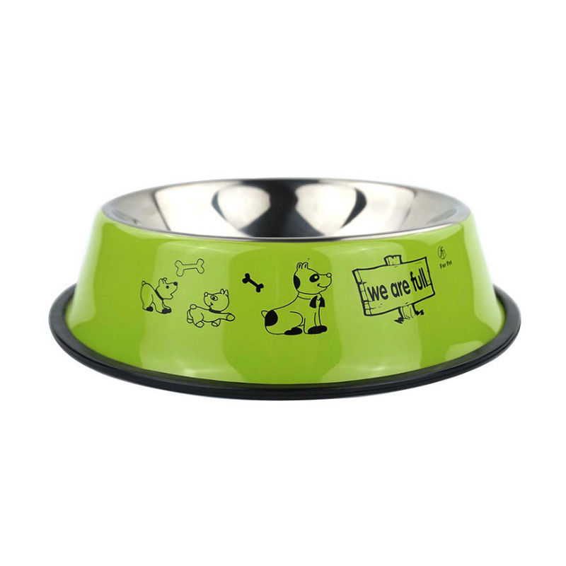 Wholesale pet supplies non-slip and fall-resistant cat and dog feeding basin stainless steel pet bowl dog cat Rounded Pet Bowls