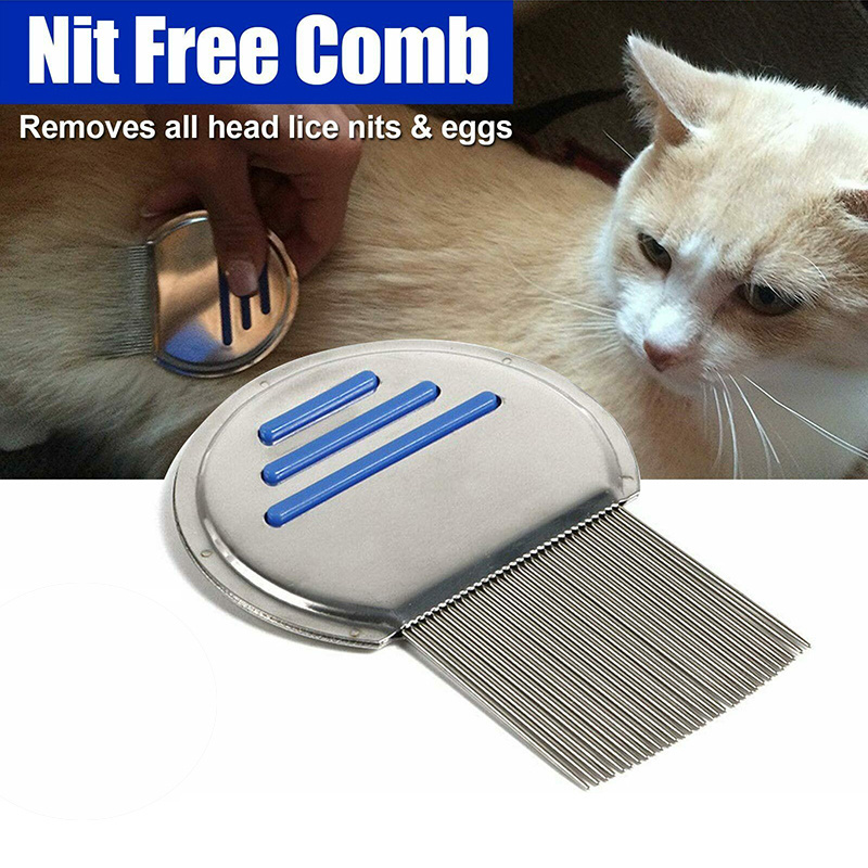 High-density Needle Combs Doesn't Hurt Pets Lice Comb Stainless Steel Pets Anti-lice Comb  Terminator For Pet Cat Dog