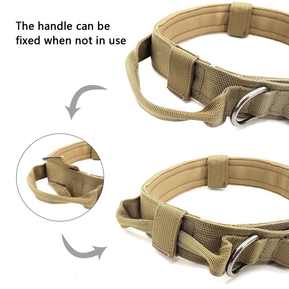 Factory Wholesale Tactical Dog Collar Adjustable Durable Nylon For Medium Large Walking Training Pet Accessories