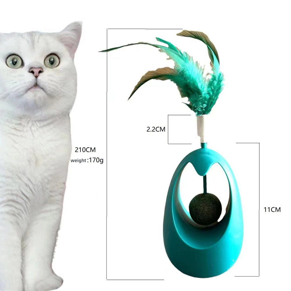 Interactive Cat Toys Funny Simulation Kitten Catnip Lick Ball Feather Tumbler Toy Chew Tumbler Pet Cats Supplies