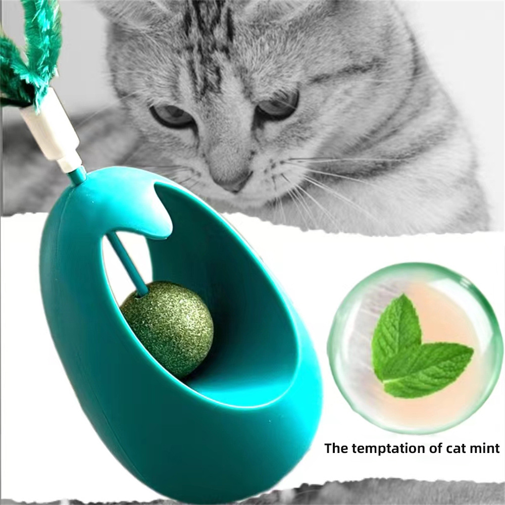 Interactive Cat Toys Funny Simulation Kitten Catnip Lick Ball Feather Tumbler Toy Chew Tumbler Pet Cats Supplies