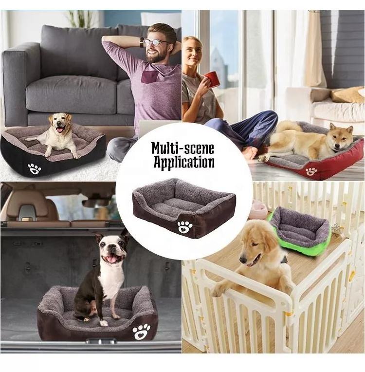 Wholesale Winter Warm Dog Mat Luxury Sofa for Small Medium Dogs Plaid Bed Removable Washable Pet dog Beds