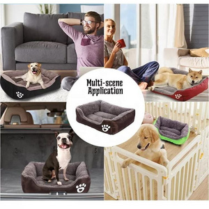 Wholesale Winter Warm Dog Mat Luxury Sofa for Small Medium Dogs Plaid Bed Removable Washable Pet dog Beds