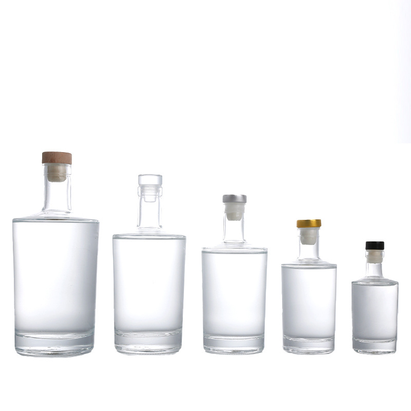 750ml Clear Round Glass Wine Whiskey Vodka Brandy Xo Glass Liquor Bottles