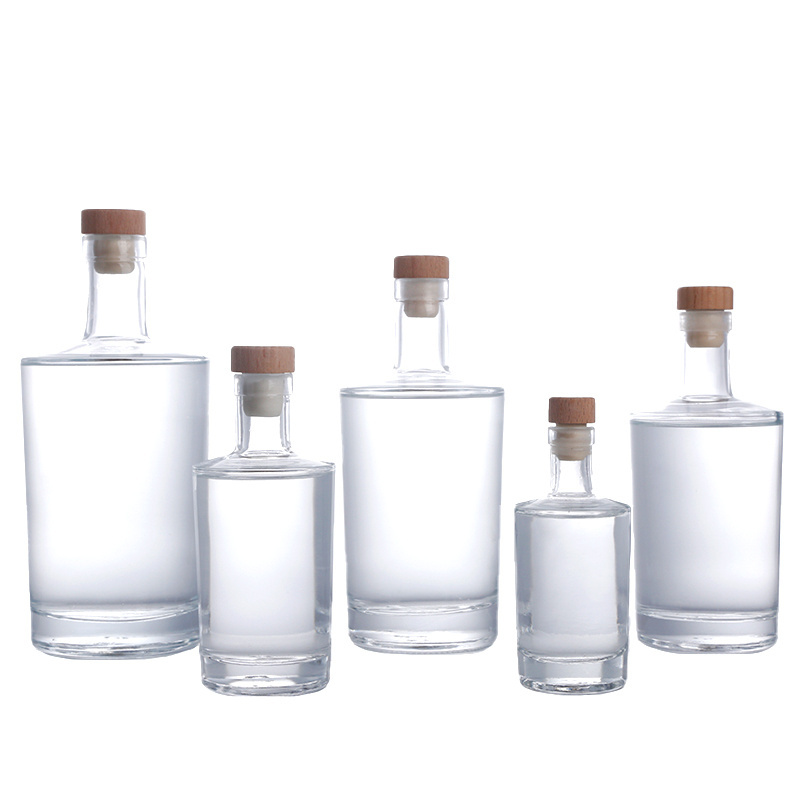 750ml Clear Round Glass Wine Whiskey Vodka Brandy Xo Glass Liquor Bottles