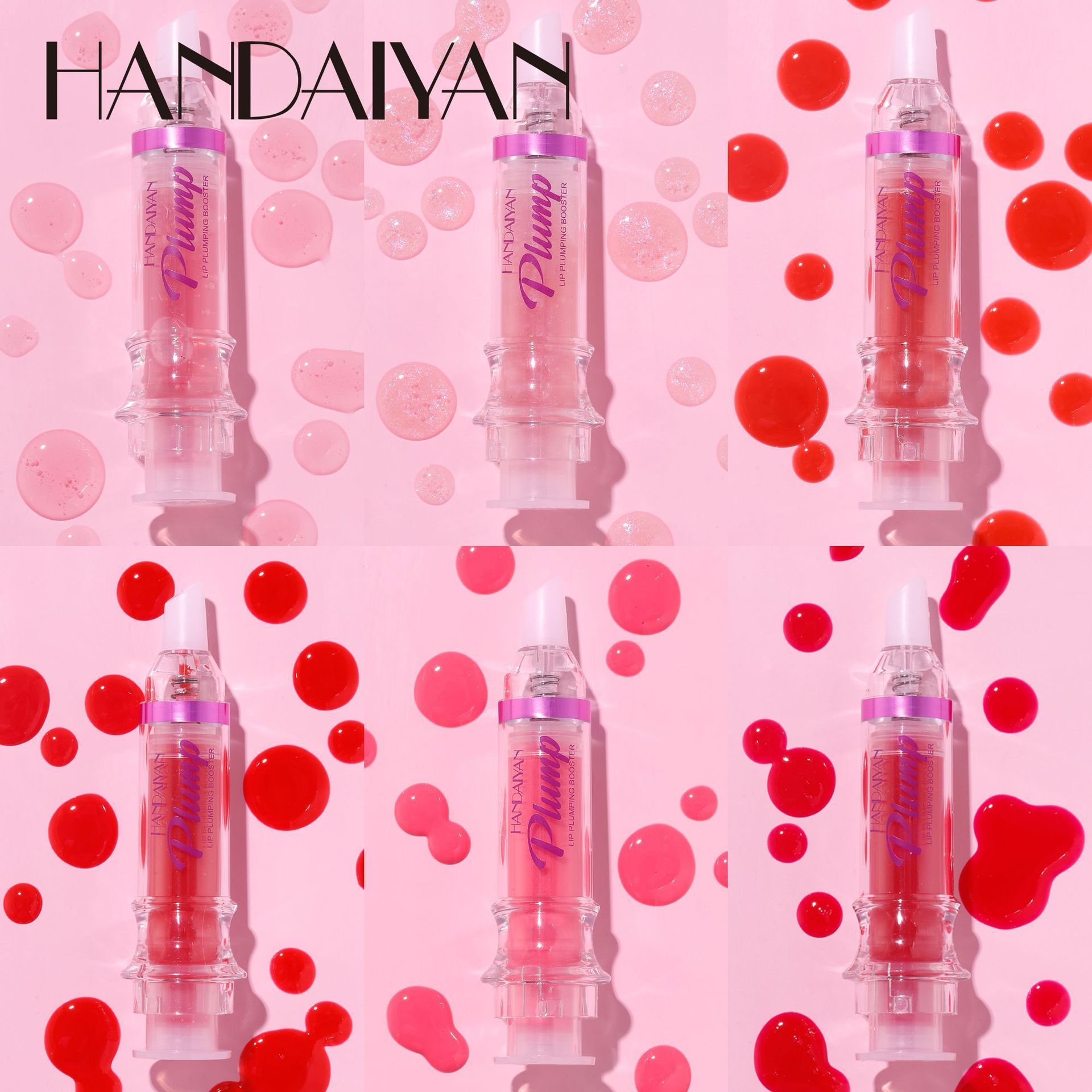 HANDAIYAN PLUMP & POUT Lip Plumping Booster Gloss, High Shine for Plumper Looking Lips, Crystal Volume Lip Oil