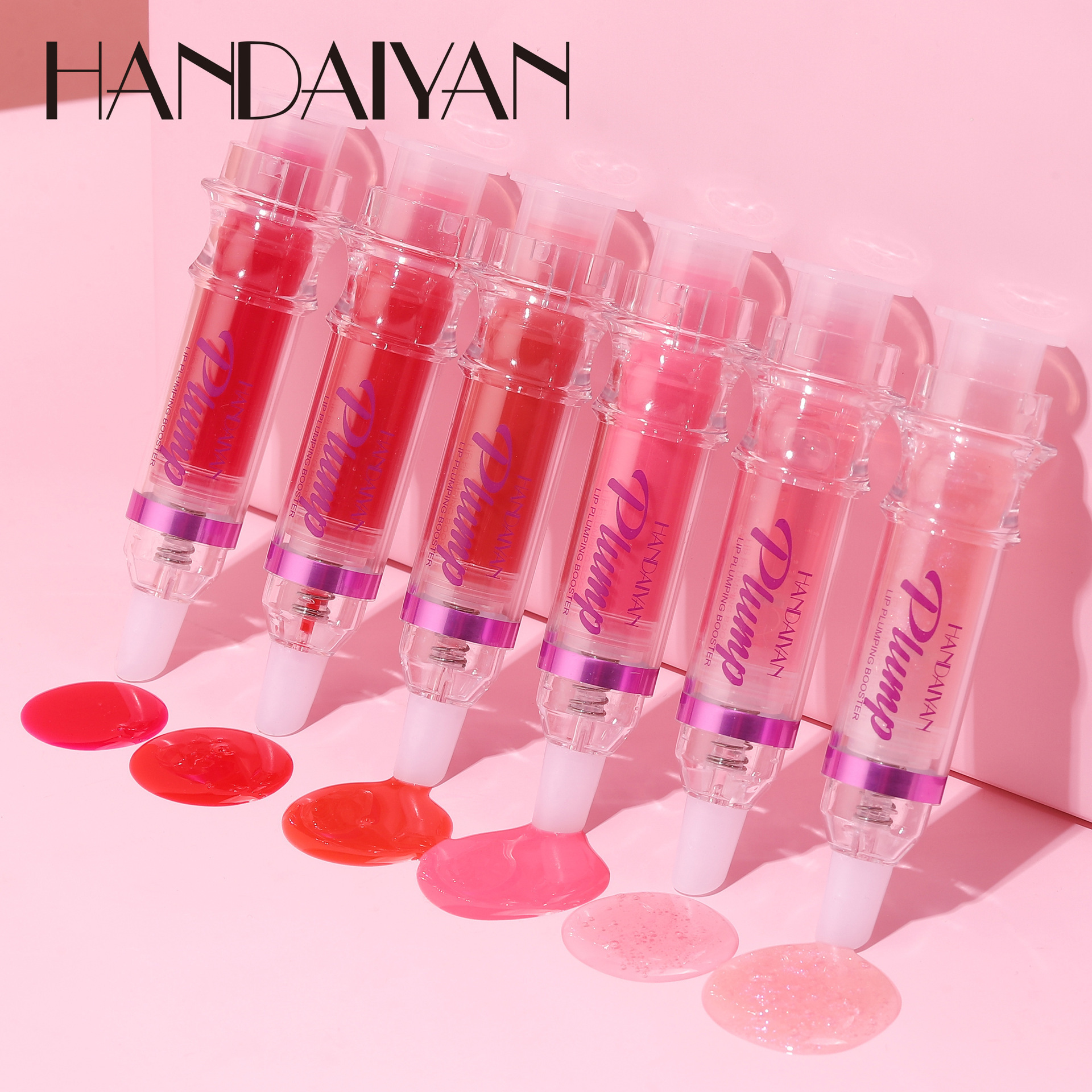 HANDAIYAN PLUMP & POUT Lip Plumping Booster Gloss, High Shine for Plumper Looking Lips, Crystal Volume Lip Oil