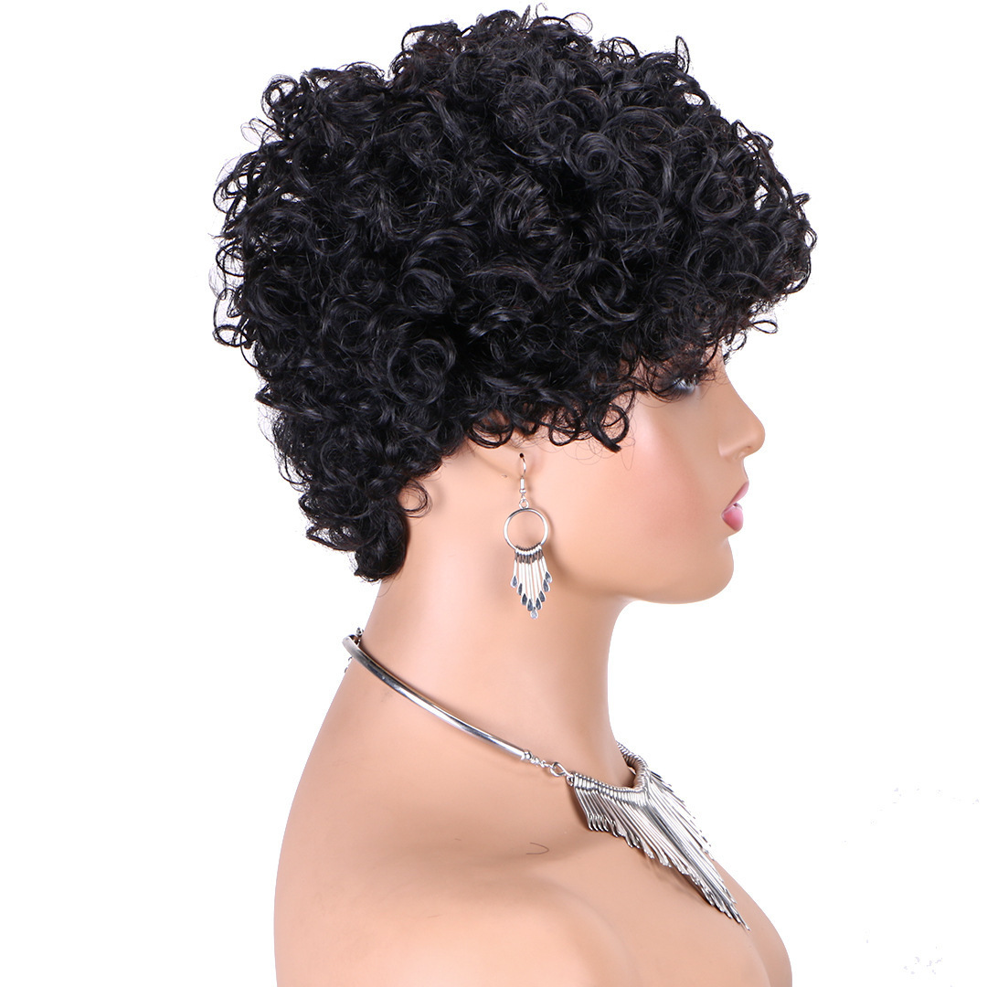 Colored Short Pixie Cut Human Hair Wigs 180 Density Highlight 4/27 #350 Colored  Wigs Human Hair