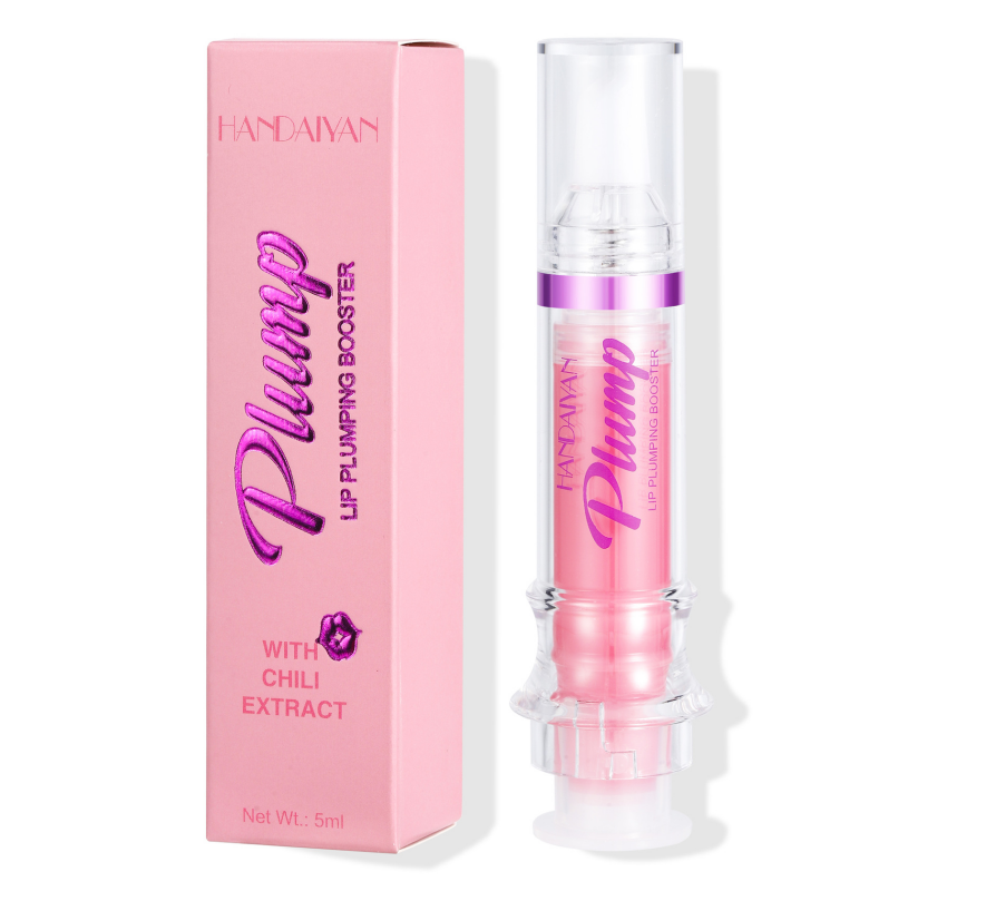 HANDAIYAN PLUMP & POUT Lip Plumping Booster Gloss, High Shine for Plumper Looking Lips, Crystal Volume Lip Oil