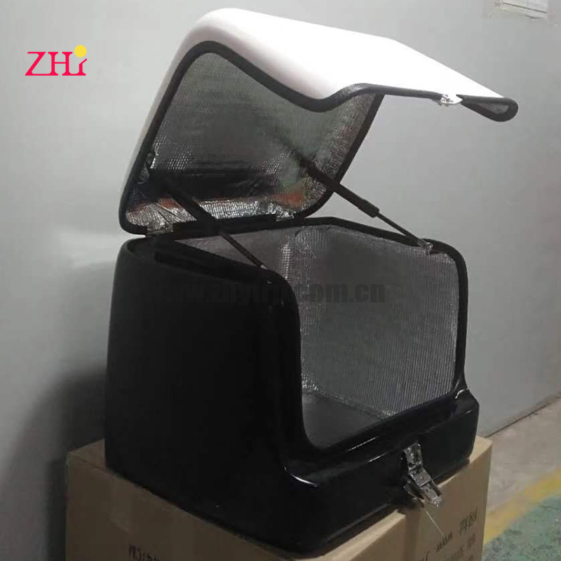 Custom made insulation fiberglass delivery box for motorcycle